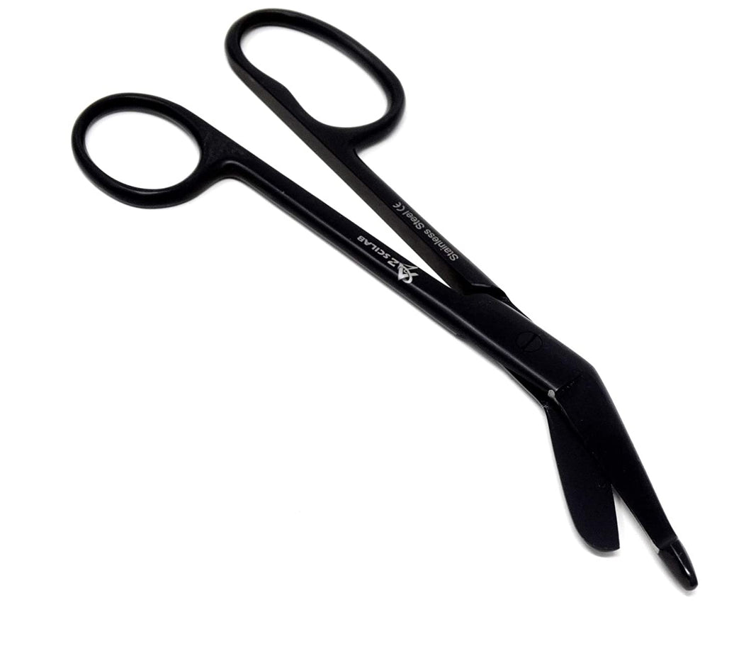 All Black One Large Ring Lister Bandage Scissors 7.25