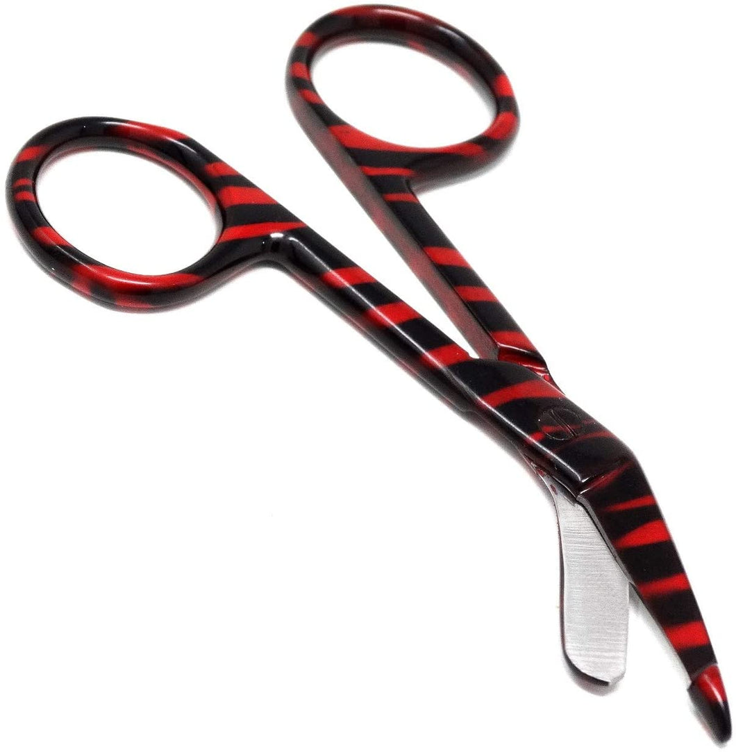 Red Zebra Full Coated Pattern Color Lister Bandage Scissors 3.5