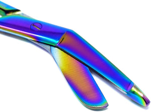 Multi Color Rainbow Lister Bandage Scissors 4.5", Stainless Steel