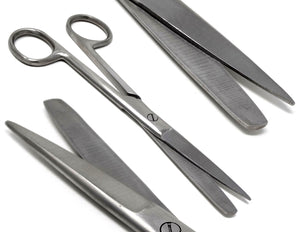Lab Dissecting Scissors, Sharp/Blunt, 4.5", Straight, Stainless Steel