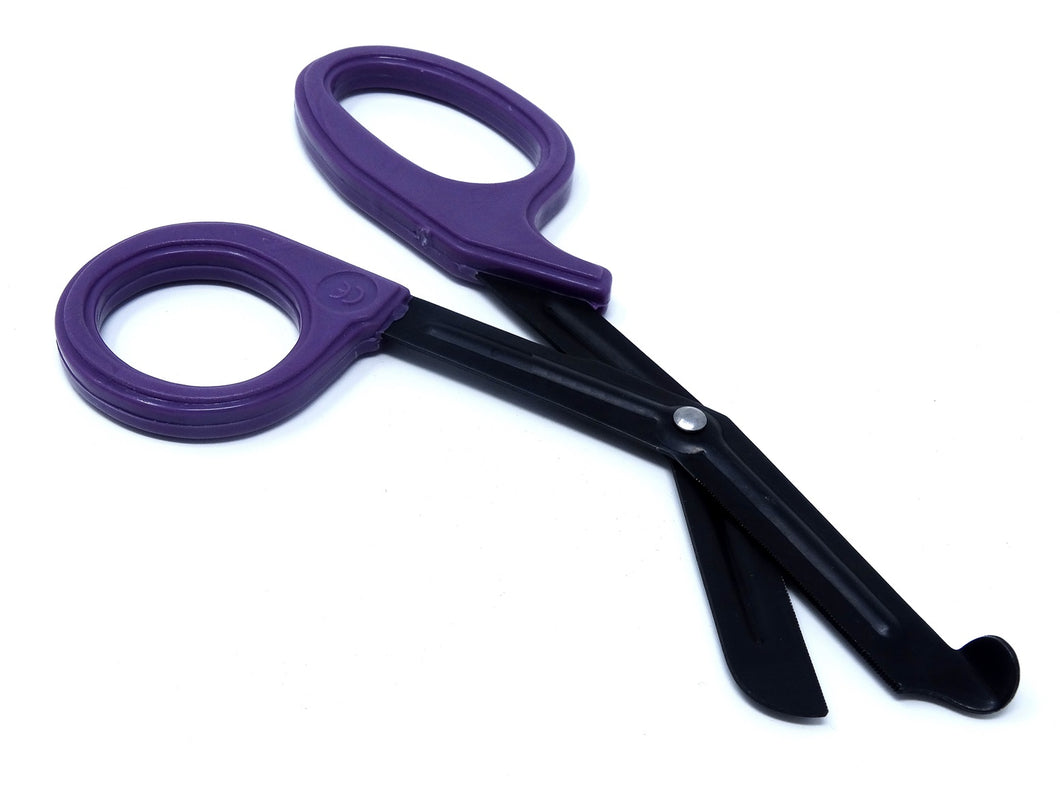 Purple Handle with Fluoride Coated Black Blades Trauma Shears 7.25
