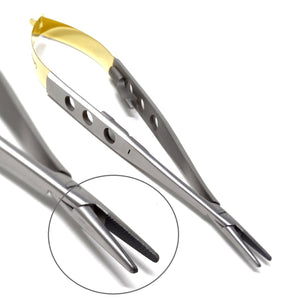 TC Castroviejo Needle Holder 5.5" Straight, Fenestrated Flat Handle
