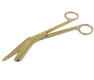 Stainless Steel 7.25" Bandage Lister Scissors for Nurses & Students Gift, Full Gold