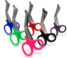 Load image into Gallery viewer, 6/Pack Assorted Rainbow Colors Trauma Paramedic Shears Scissors 7.25&quot; Stainless Steel
