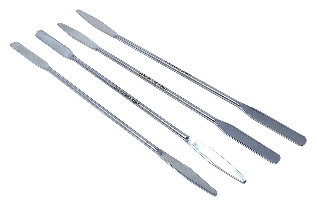Stainless Steel Double Ended Micro Lab Spatula Sampler, Round & Tapered Arrow End, 9