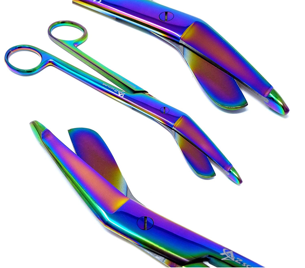 Multi Color Rainbow Lister Bandage Scissors 7.25