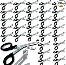Load image into Gallery viewer, 250 Pcs Trauma Paramedic EMT Shears Scissors 7.25&quot;- Premium Quality Stainless Steel, Anti Rust Thick Blades &amp; Comfort Finger Rings - Ideal GIFT For EMT, Nurses , doctors, Firefighter and more (BLACK)
