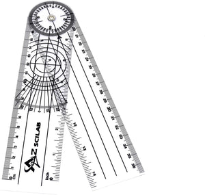 Plastic 8" Round Spinal Goniometer 360 Degree Protractor
