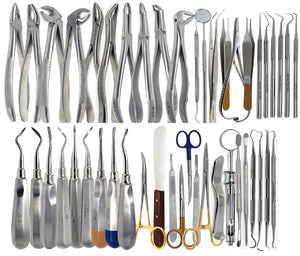 86 Pcs Oral Dental Surgery Extracting Elevators Forceps Instrument Kit Comprehensive Set