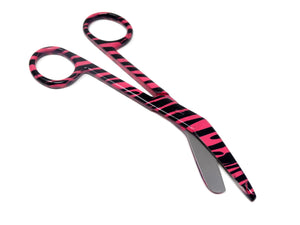 Pink Full Zebra Pattern Color Lister Bandage Scissors 7.25"