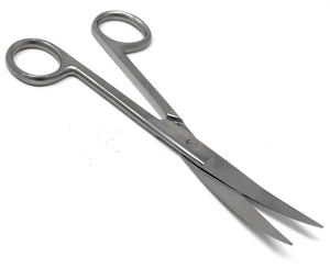 Lab Dissecting Scissors, Sharp/Sharp, 4.5", Curved, Stainless Steel