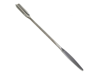 Stainless Steel Double Ended Micro Lab Spatula Sampler, Semi Circle Scoop Spoon & Tapered Arrow End, 9" Length