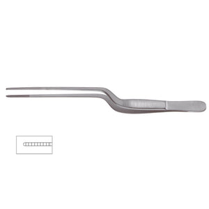 Bayonet Offset Ear wax Removing Dissecting Forceps Tweezers 5.5", Stainless Steel
