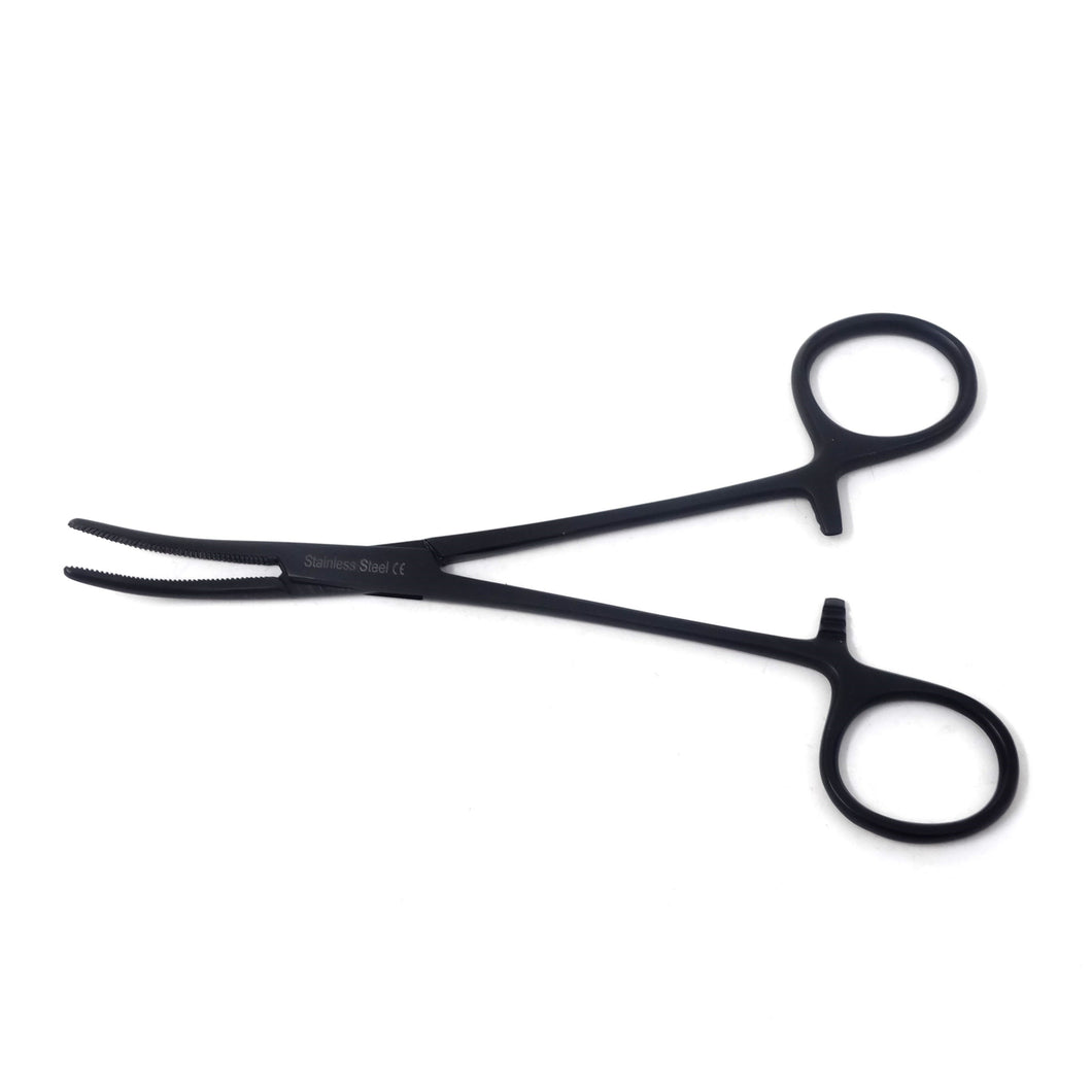 Pet Ear Hair Pulling Serrated Ratchet Forceps, Stainless Steel Grooming Tool, Black 5.5