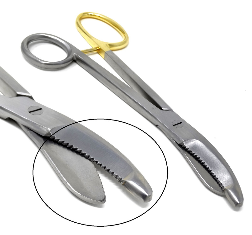 One Gold handle Bruns Plaster Cutting Scissors 9.5