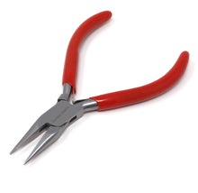 Load image into Gallery viewer, Chain Nose Jaw Pliers 5” W / V-Spring Smooth Jewelry Making Repair Tool with Vinyl Grip
