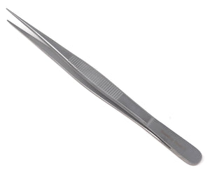 Dissecting Forceps Stainless Steel Micro Fine Point Serrated Tips 6" Straight Tweezers