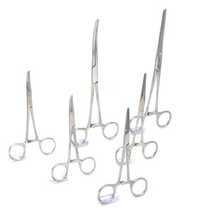 Ultimate Hemostat 6 Pc Set Stainless Steel Locking Forceps Ideal for Hobby, Electronics, Fishing and Taxidermy, Serrated Ends, Stainless Steel