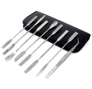 8 Pcs Double Ended Spoon Laboratory Spatula Mixing Sampling Scoop in a Case