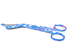 Load image into Gallery viewer, Stainless Steel 5.5&quot; Bandage Lister Scissors for Nurses &amp; Students Gift, Blue Pink Droplets
