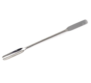 Stainless Steel Double Ended Micro Lab Scoop Spoon Half Rounded & Flat End Spatula Sampler, 7" Length