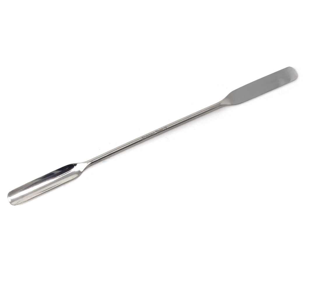 Stainless Steel Double Ended Micro Lab Scoop Spoon Half Rounded & Flat End Spatula Sampler, 7