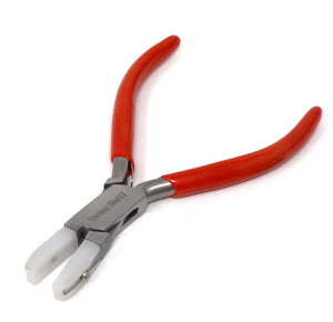 Flat Nose Nylon Jaws Forming Plier 4-1/2" Pro Jewelry Bead Wire Work Pliers with Removable Sleeves Stainless Steel Tool with Cushion Grip