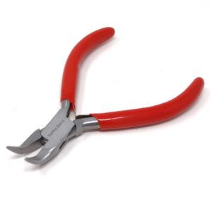 Jewelry Making Pliers Bent Nose Professional Repair Stainless Steel Tool with Cushion Grip for Handmade DIY Craft