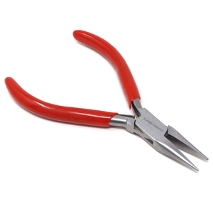 Chain Nose Jaw Pliers 5” W / V-Spring Smooth Jewelry Making Repair Tool with Vinyl Grip