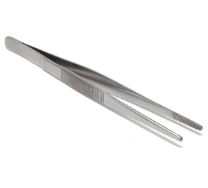 A2zscilab 10 Long Tweezers Aquarium Maintenance & Reptile Feeding Stainless Steel Tongs with Serrated Tips