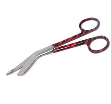 Load image into Gallery viewer, Red Zebra Pattern Handle Color Lister Bandage Scissors 5.5&quot;
