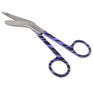 Purple Zebra Pattern Handle Color Lister Bandage Scissors 5.5"