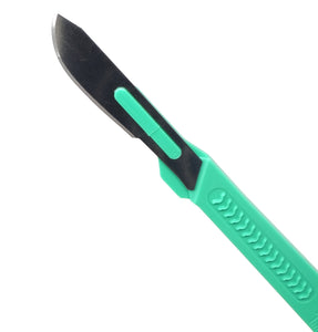 Disposable Scalpels #22, 10/bx Carbon Steel Blades, Plastic Handle