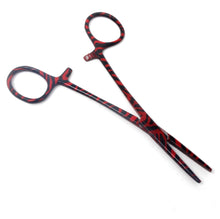 Load image into Gallery viewer, Red Zebra Coated Full Pattern Mosquito Hemostat Forceps 5.5&quot; Straight
