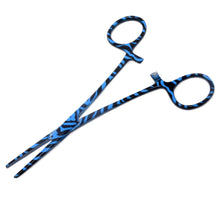 Load image into Gallery viewer, Blue Zebra Coated Full Pattern Mosquito Hemostat Forceps 5.5&quot; Straight
