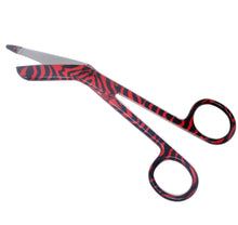 Load image into Gallery viewer, Stainless Steel 5.5&quot; Bandage Lister Scissors for Nurses &amp; Students Gift, Red Zebra
