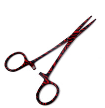 Load image into Gallery viewer, Red Zebra Coated Full Pattern Mosquito Hemostat Forceps 5.5&quot; Straight
