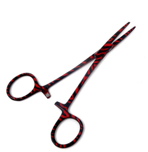 Red Zebra Coated Full Pattern Mosquito Hemostat Forceps 5.5" Straight