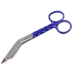Stainless Steel 5.5" Bandage Lister Scissors for Nurses & Students Gift, Purple Black Paws Handle