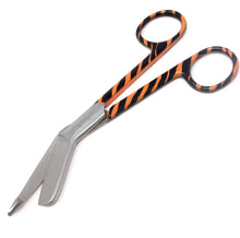 Load image into Gallery viewer, Orange Zebra Pattern Handle Color Lister Bandage Scissors 5.5&quot;
