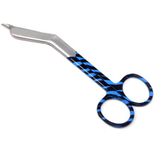 Load image into Gallery viewer, Blue Zebra Pattern Handle Color Lister Bandage Scissors 5.5&quot;
