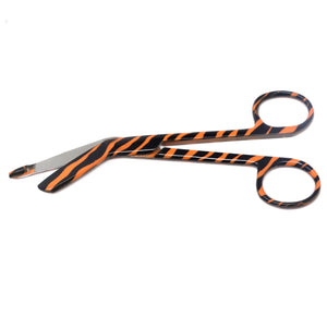Stainless Steel 5.5" Bandage Lister Scissors for Nurses & Students Gift, Orange Zebra