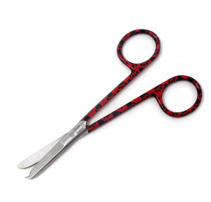 Embroidery Sewing Scissors, One Hook Blade, Stainless Steel 4.5" Shears, Red Paws Handle