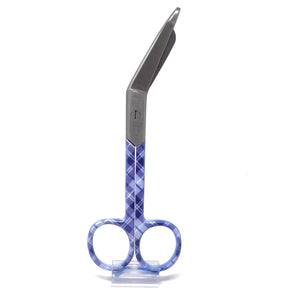 Stainless Steel 5.5" Bandage Lister Scissors for Nurses & Students Gift, Purple Argyle Handle