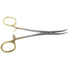 Load image into Gallery viewer, Gold Handle Kelly Hemostat Forceps 5.5&quot; Curved, Premium
