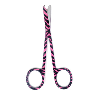 Embroidery Sewing Scissors, One Hook Blade, Stainless Steel 4.5" Seam Ripper, Pink Zebra