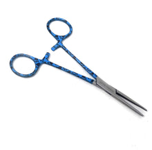 Load image into Gallery viewer, Hemostat Forceps 5.5&quot; (14cm) Straight Serrated Jaws, Stainless Steel, Blue Paws Handle
