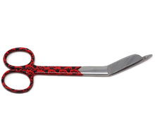 Load image into Gallery viewer, Stainless Steel 5.5&quot; Bandage Lister Scissors for Nurses &amp; Students Gift, Red Black Paws Handle
