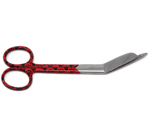 Stainless Steel 5.5" Bandage Lister Scissors for Nurses & Students Gift, Red Black Paws Handle