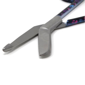 Stainless Steel 5.5" Bandage Lister Scissors for Nurses & Students Gift, Black Multi Paws Handle